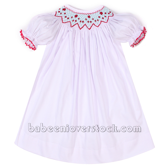 Beautiful hand smocked white dress - BB1258